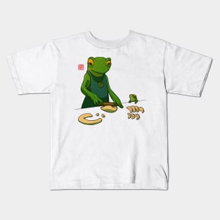 Frog and her Sprog Making Dumplings Mother's Day Kids T-Shirt
